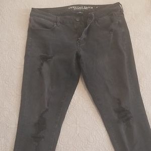 Black American eagle distressed Jean's